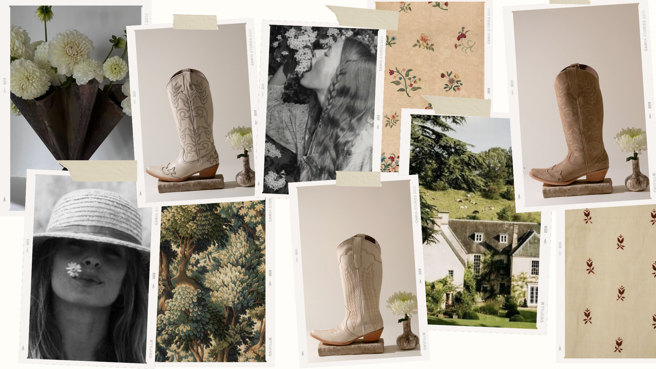 1991 Spring Mood Board — 1991 Cowboy Boots